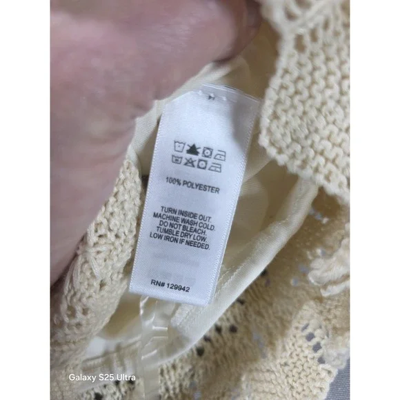 Haute Hippie Kids Style Girls Crochet Lace Tank Top 12 Lined Resort Boho Beachy - Picture 7 of 9